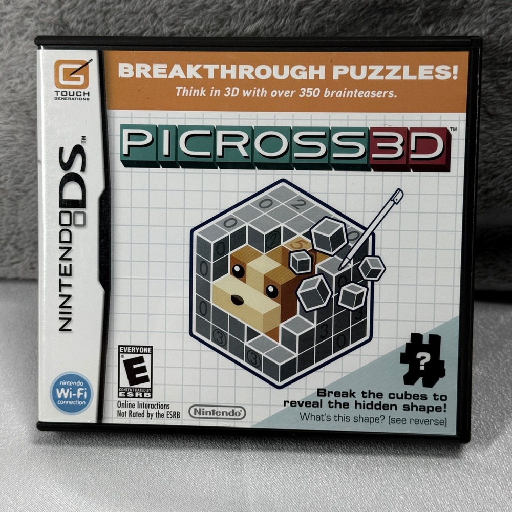 Nintendo Picross 3D Video Game Multi Puzzle CIB DS Logic Brainteaser‎